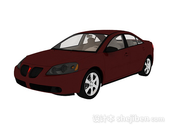 免费红色小轿车汽车3d模型下载