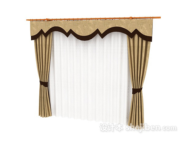 其它古典窗帘max窗帘3d模型下载