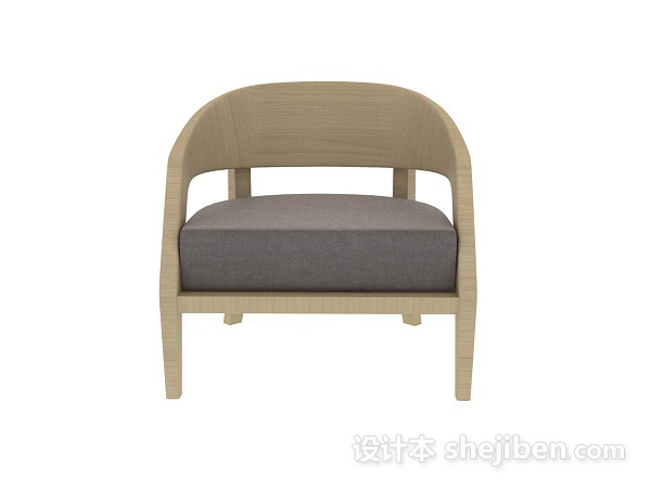 设计本新中式单椅沙发3d模型下载