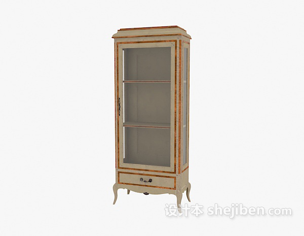 欧式风格欧式玻璃酒柜家具3d模型下载