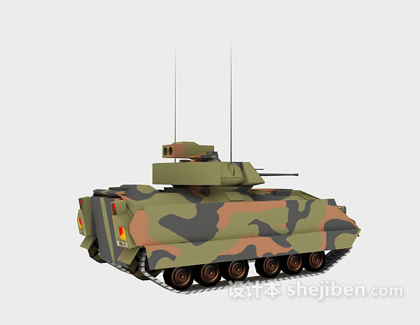设计本豹2a6主战坦克3d模型下载