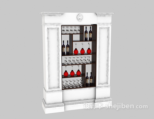 现代风格红酒柜3d模型下载