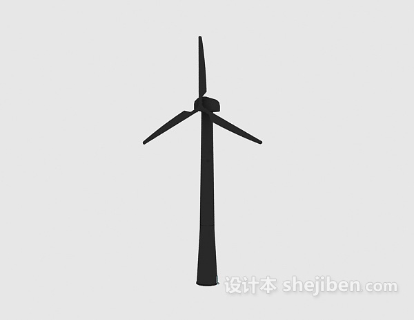 现代风格发电风车3d模型下载