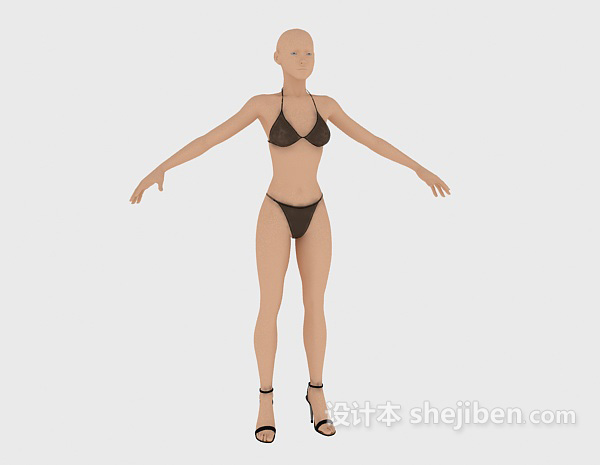 设计本三点式女性max人体3d模型下载