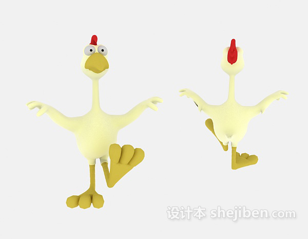 设计本儿童动物玩具公鸡3d模型下载