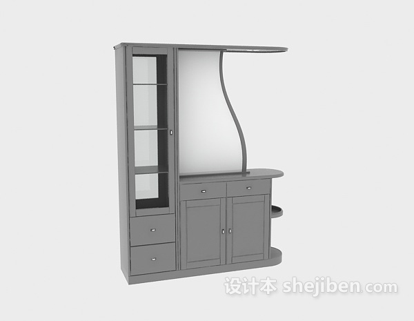 设计本中式餐边柜子3d模型下载