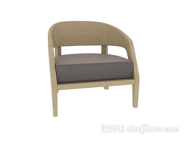 免费新中式单椅沙发3d模型下载