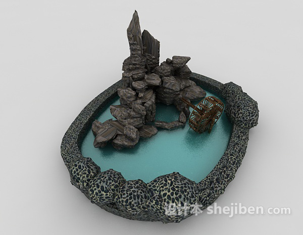 免费假山石头3d模型下载