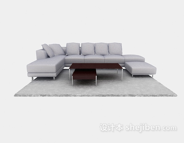 设计本u型沙发3d模型下载