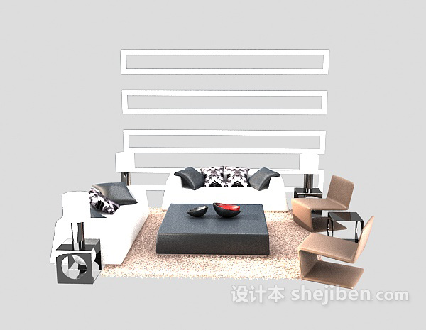 免费沙发组合3d模型下载