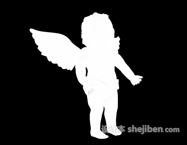 小天使雕塑3d模型下载