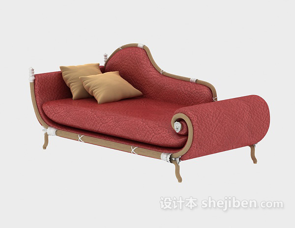 设计本欧式贵妃椅3d模型下载