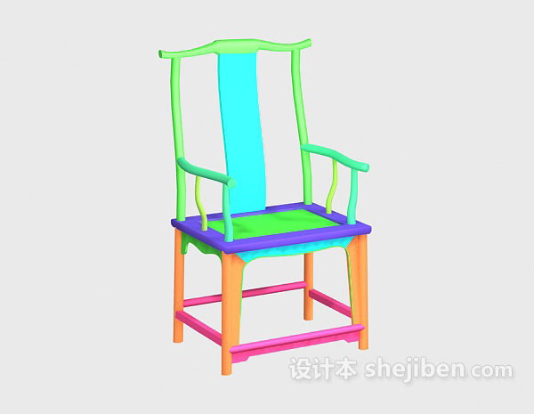 中式风格红木椅子3d模型下载