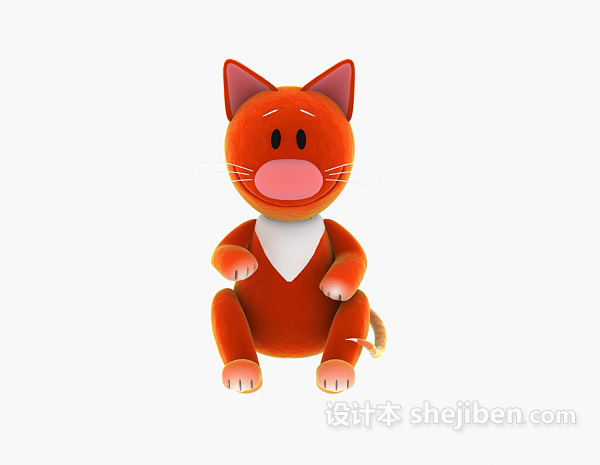 设计本儿童玩具黄猫 3d模型下载