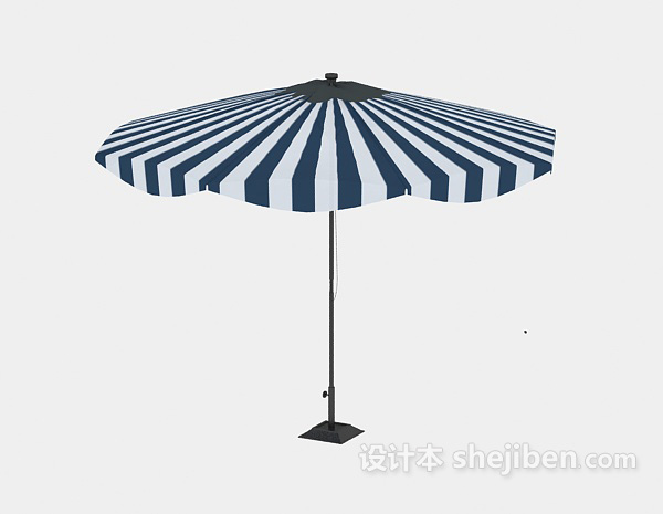 条纹状太阳伞3d模型下载