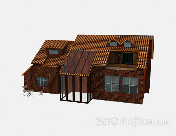 其它乡村风格别墅3d模型下载