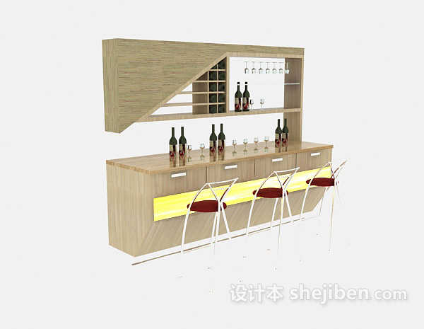 酒柜3d模型下载