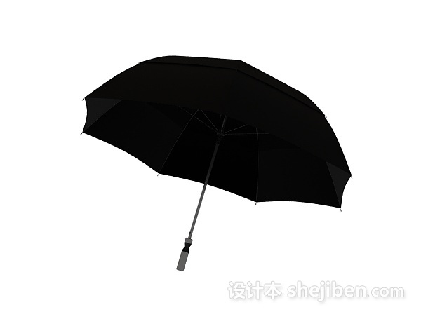 免费黑色仿紫外线太阳伞3d模型下载