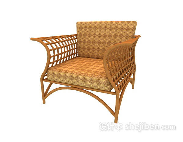 设计本单人藤椅沙发3d模型下载