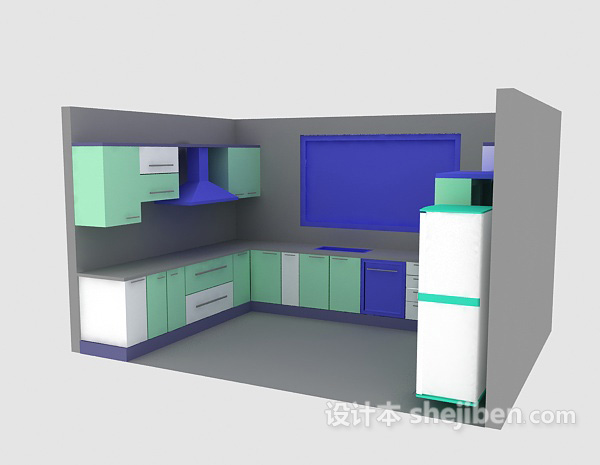设计本厨房3d模型下载