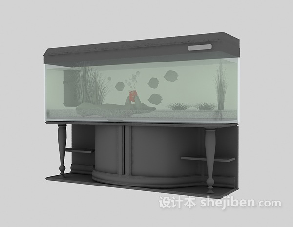 中式鱼缸3d模型下载