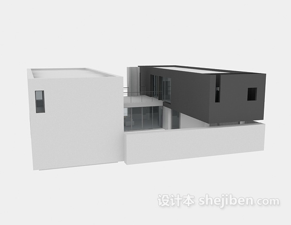 欧式风格现代欧式别墅外观3d模型下载