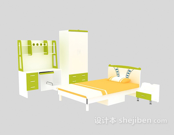 设计本儿童房3d模型下载