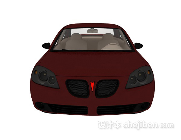 设计本红色小轿车汽车3d模型下载