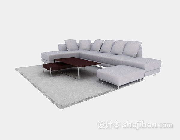 现代风格u型沙发3d模型下载