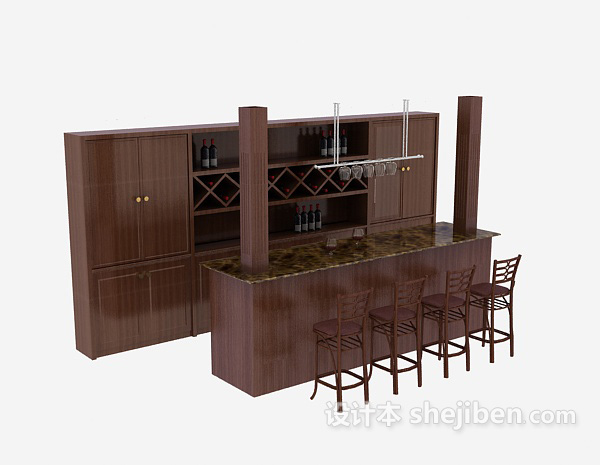现代风格酒柜3d模型下载