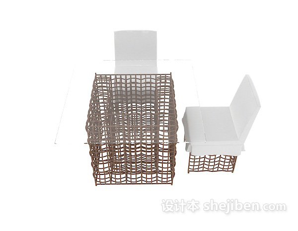 现代风格桌椅组合3d模型下载