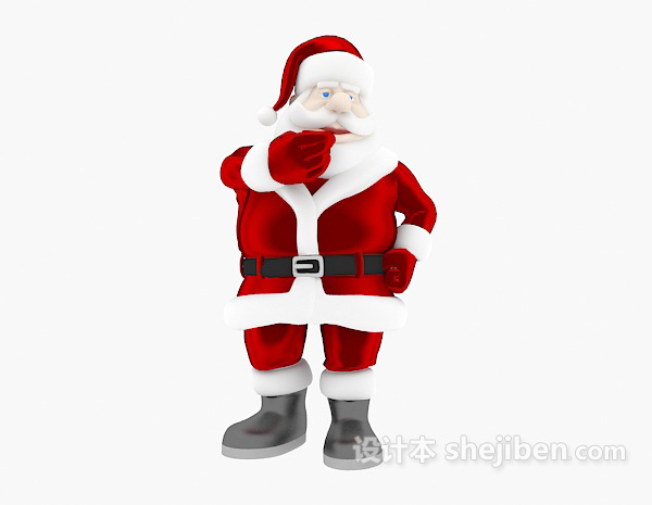免费圣诞老人卡通人物3d模型下载