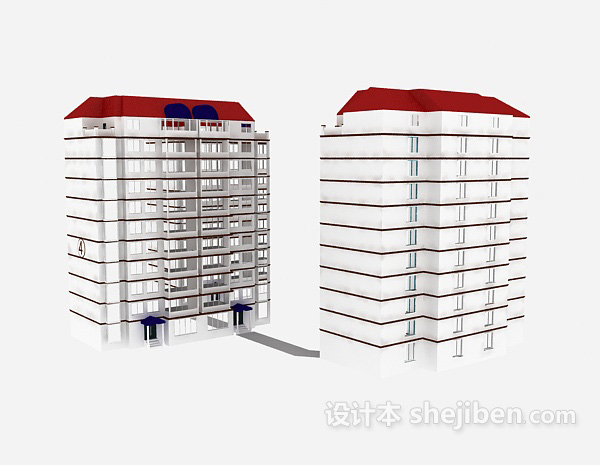 设计本小区住宅楼3d模型下载