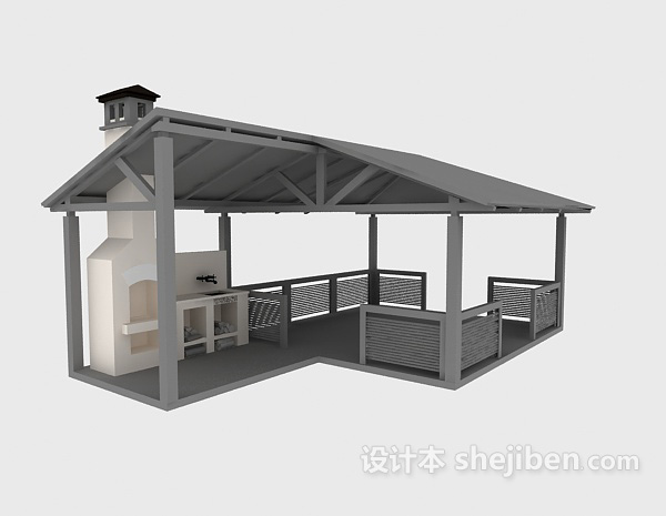 现代风格室外遮雨棚3d模型下载