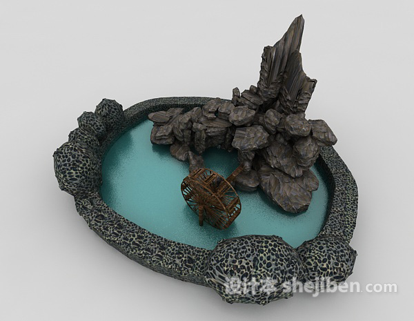 假山石头3d模型下载