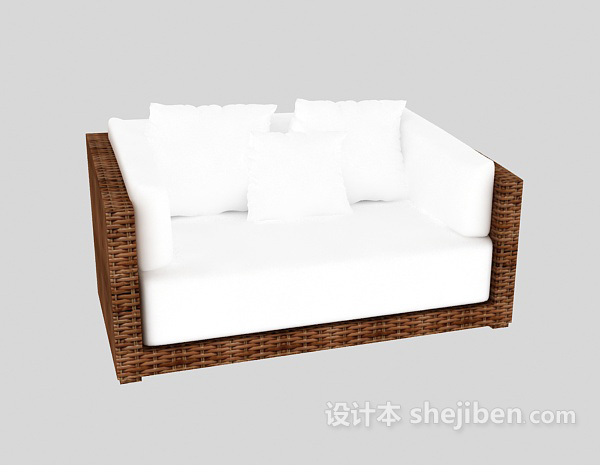 免费藤椅沙发3d模型下载