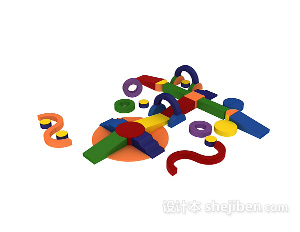 蓝色儿童玩具 3d模型下载