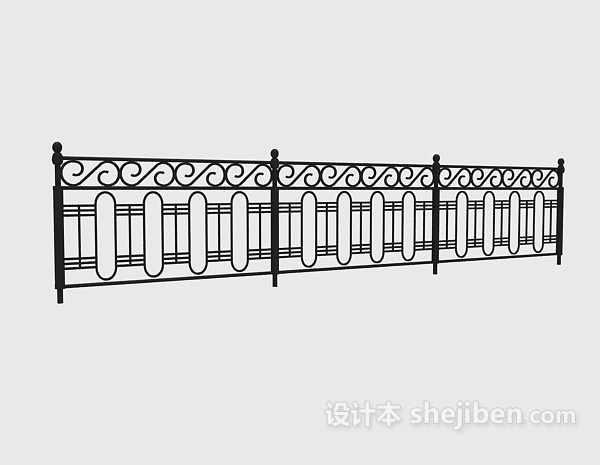 设计本铁艺栏杆护栏3d模型下载