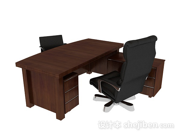 现代风格经理办公桌椅3d模型下载
