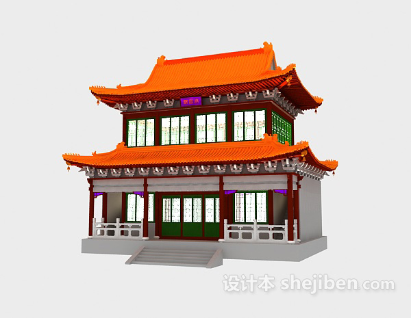 中式风格中式古典建筑3d模型下载