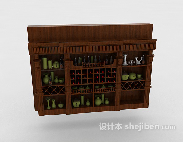 免费酒窖酒柜3d模型下载