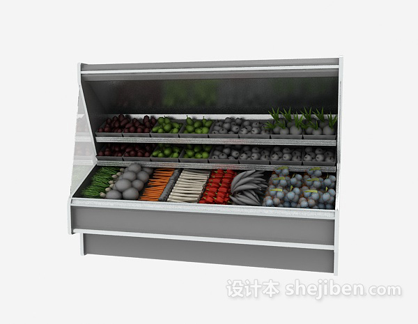 设计本超市水果蔬菜货架3d模型下载