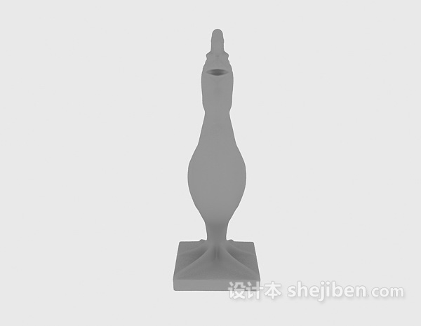 免费小公鸡雕塑3d模型下载