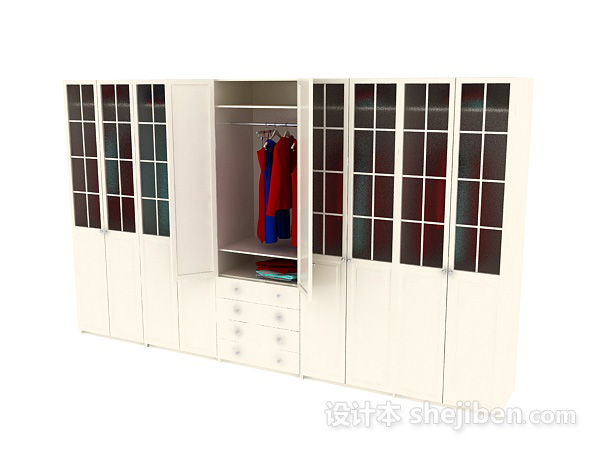 现代风格更衣柜3d模型下载