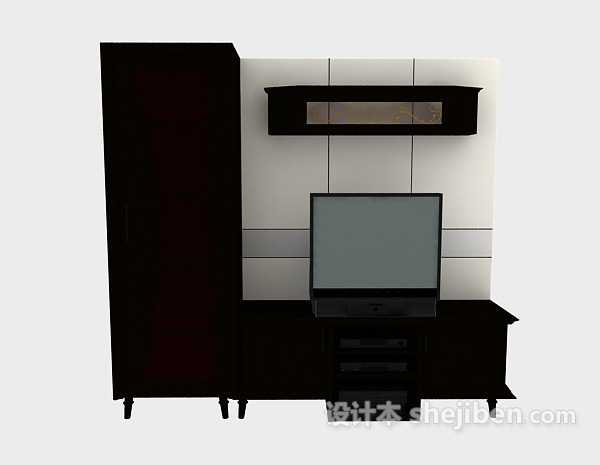 免费电视机柜3d模型下载