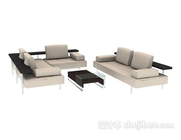 设计本现代转角沙发3d模型下载