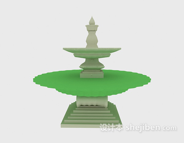 设计本欧式跌水喷泉3d模型下载