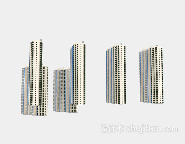 现代风格室外建筑灯光3d模型下载