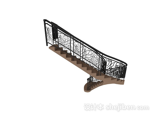 欧式风格欧式楼梯栏杆扶手3d模型下载