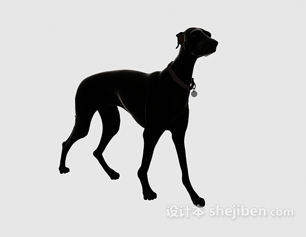 黑色狗动物 3d模型下载